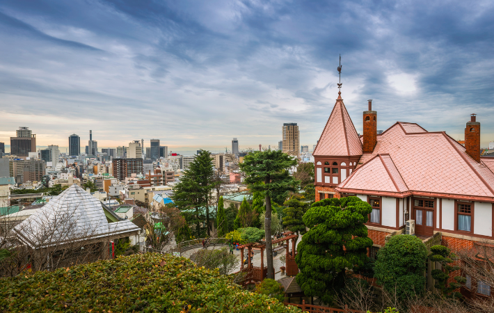 Skyline of Kobe city, Japan