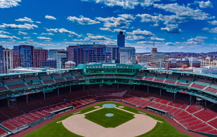 Imagem do interior do estádio de Baseball em Boston